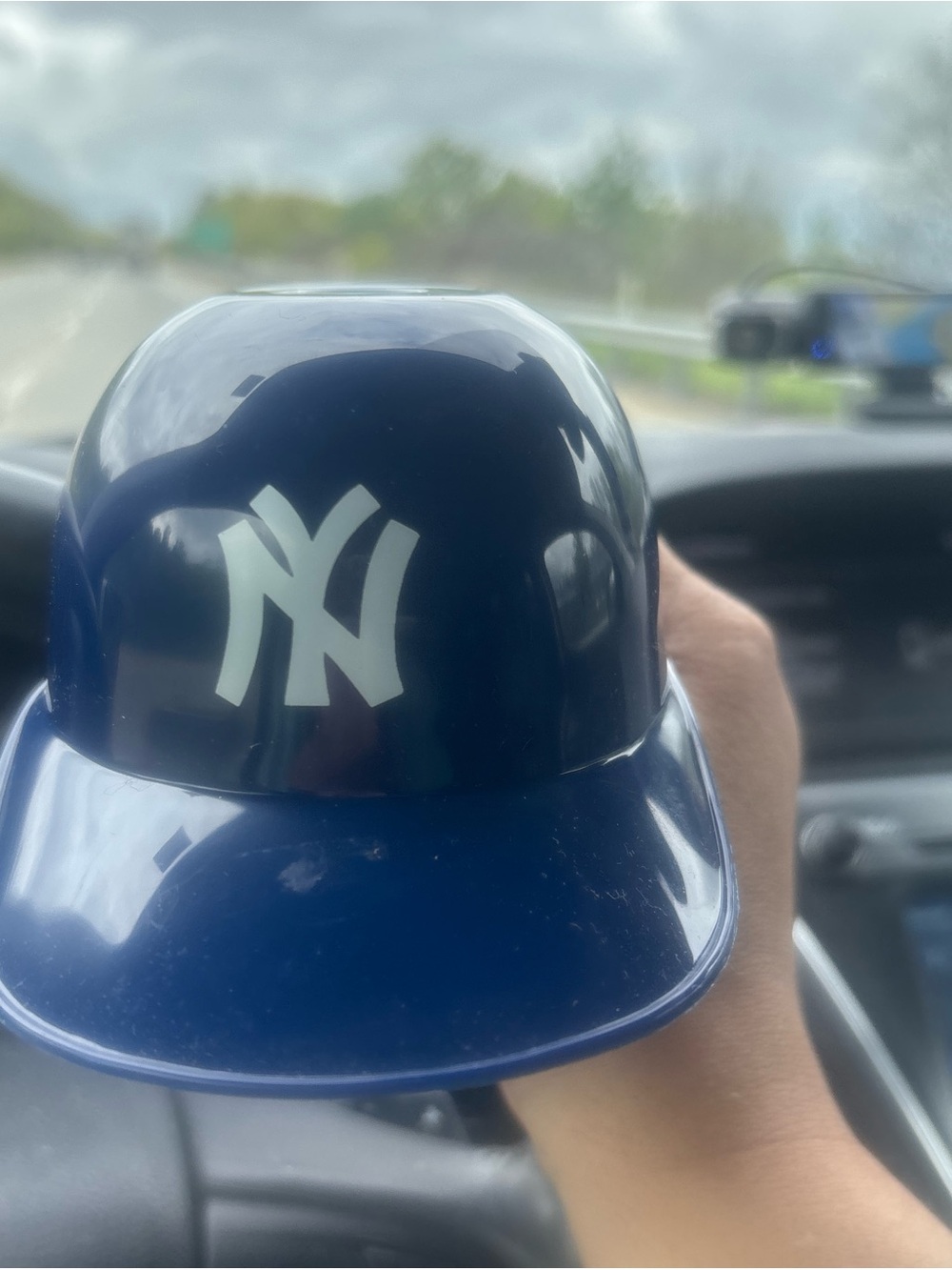 New York Yankees Mini Batting Helmet - Navy Blue